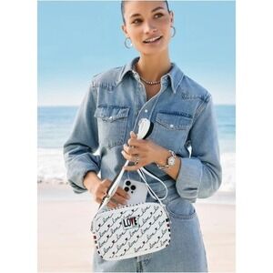Brighton White Red Black Love Scroll Hearts Crossbody Bag Valentine's Day